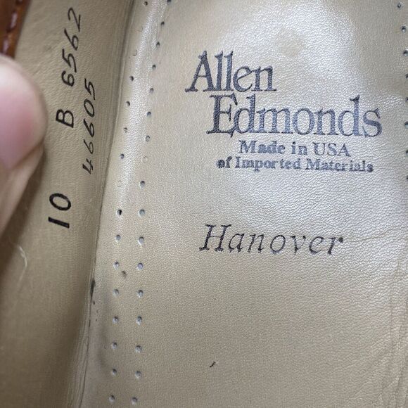 Allen Edmonds Hanover Brown Leather Moc Toe Penny Loafer Dress Shoe Mens US 10 B - Picture 8 of 12